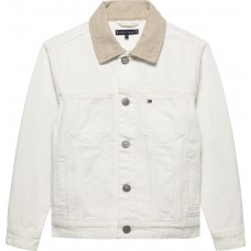 TOMMY HILFIGER μπουφάν τζιν αγόρι KB0KB10082-1CD λευκό